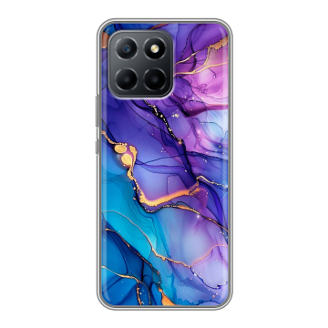 Силиконовый чехол на Huawei Honor X8 5G с принтом синий мрамор