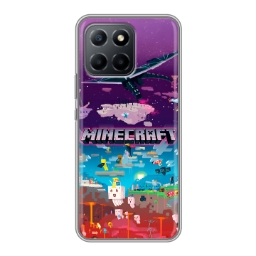 Силиконовый чехол на Huawei Honor X8 5G с принтом Майнкрафт Minecraft