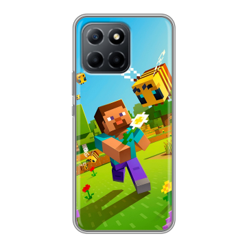 Силиконовый чехол на Huawei Honor X8 5G с принтом Майнкрафт Minecraft