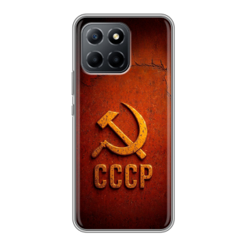 Силиконовый чехол на Huawei Honor X8 5G с принтом Флаг Герб СССР