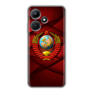 Силиконовый чехол на Infinix Hot 30i с принтом Герб СССР