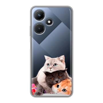 Силиконовый чехол на Infinix Hot 30i с принтом Кошки