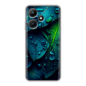 Силиконовый чехол на Infinix Hot 30i с принтом Листья