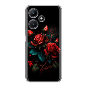 Силиконовый чехол на Infinix Hot 30i с принтом Розы красные