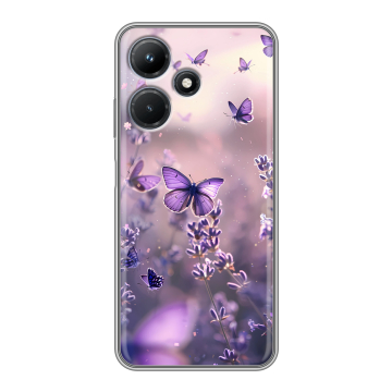 Силиконовый чехол на Infinix Hot 30i с принтом бабочки и лаванда