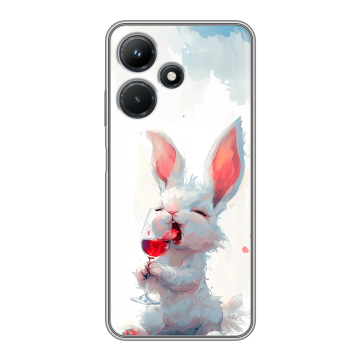 Силиконовый чехол на Infinix Hot 30i с принтом кролик зайчик