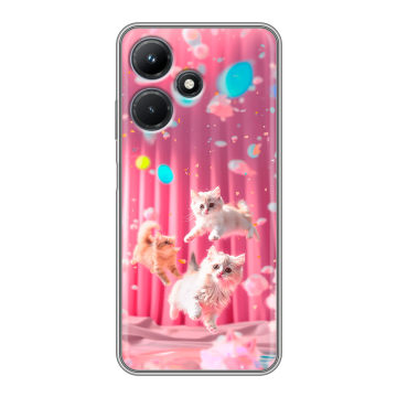 Силиконовый чехол на Infinix Hot 30i с принтом милые котики