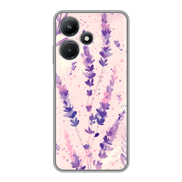 Силиконовый чехол на Infinix Hot 30i с принтом цветы лаванда