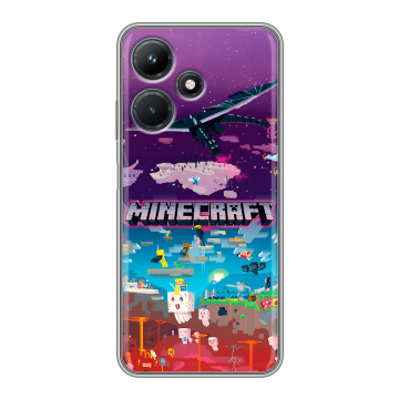 Силиконовый чехол на Infinix Hot 30i с принтом Майнкрафт Minecraft