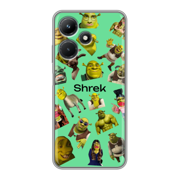 Силиконовый чехол на Infinix Hot 30i с принтом Шрек Shrek