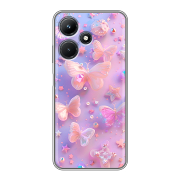 Силиконовый чехол на Infinix Hot 30i с принтом Бабочки Силиконовый чехол на Infinix Hot 30i с принтом Бабочки
