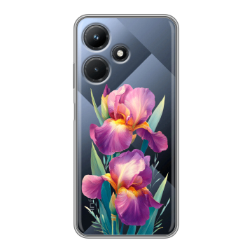 Силиконовый чехол на Infinix Hot 30i с принтом Цветы орхидеи