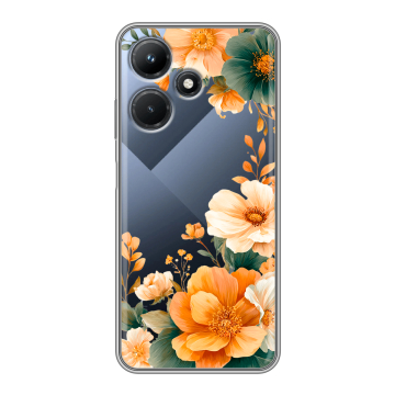 Силиконовый чехол на Infinix Hot 30i с принтом Цветы принт