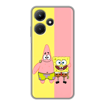 Силиконовый чехол на Infinix Hot 30i с принтом Спанч боб Спанчбоб