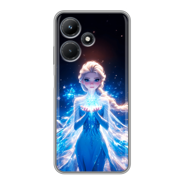 Силиконовый чехол на Infinix Hot 30i с принтом Холодное сердце Frozen