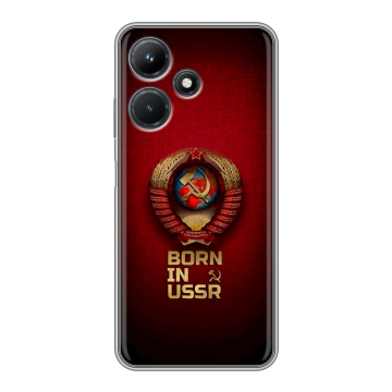 Силиконовый чехол на Infinix Hot 30i с принтом Флаг Герб СССР