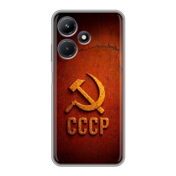 Силиконовый чехол на Infinix Hot 30i с принтом Флаг Герб СССР