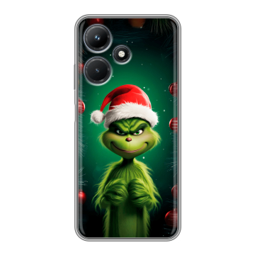 Силиконовый чехол на Infinix Hot 30i с принтом Гринч Новый год Рождество