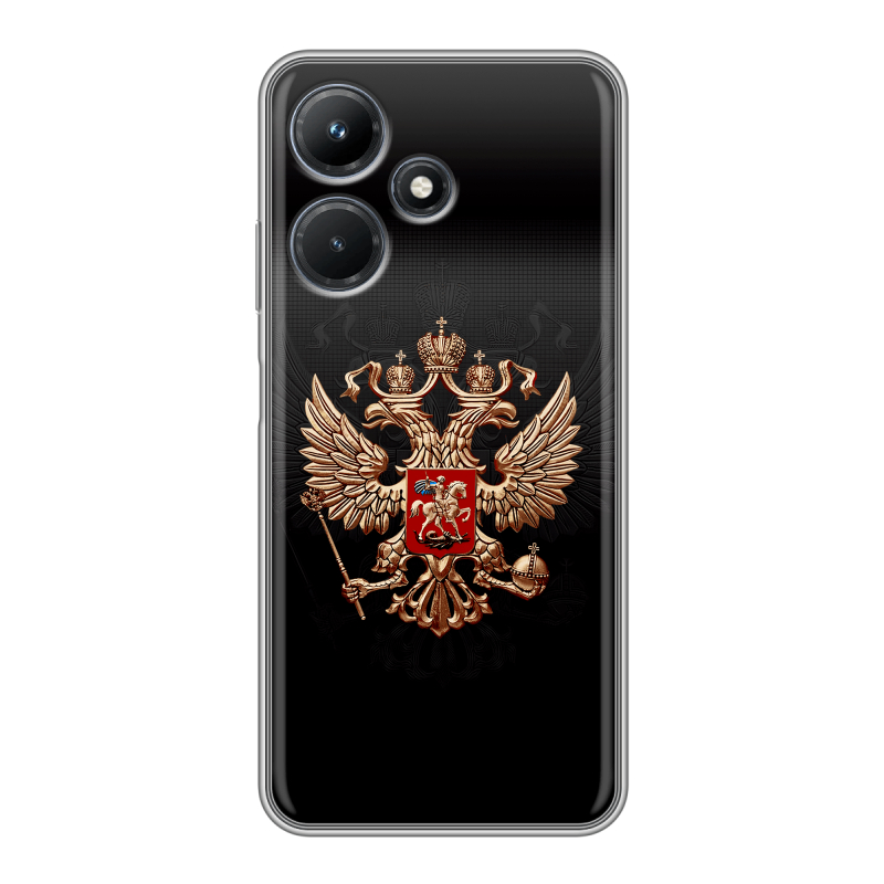 Силиконовый чехол на Infinix Hot 30i с принтом Герб России Силиконовый чехол на Infinix Hot 30i с принтом Герб России