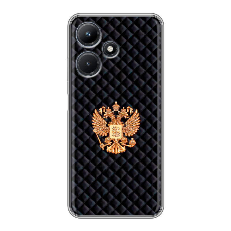 Силиконовый противоударный чехол на Infinix Hot 30i с принтом Герб России принт Силиконовый противоударный чехол на Infinix Hot 30i с принтом Герб России принт