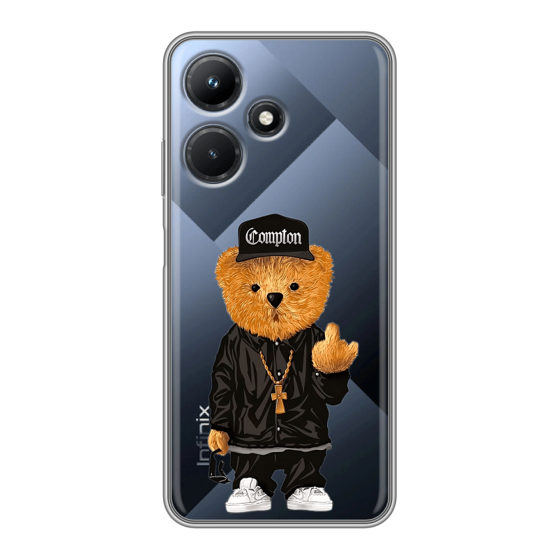 Силиконовый чехол на Infinix Hot 30i с принтом Плюшевый медведь Силиконовый чехол на Infinix Hot 30i с принтом Плюшевый медведь