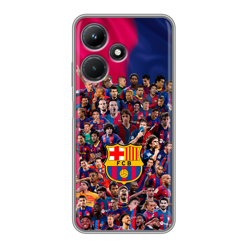 Силиконовый противоударный чехол на Infinix Hot 30i с принтом Барселона Barcelona Силиконовый противоударный чехол на Infinix Hot 30i с принтом Барселона Barcelona
