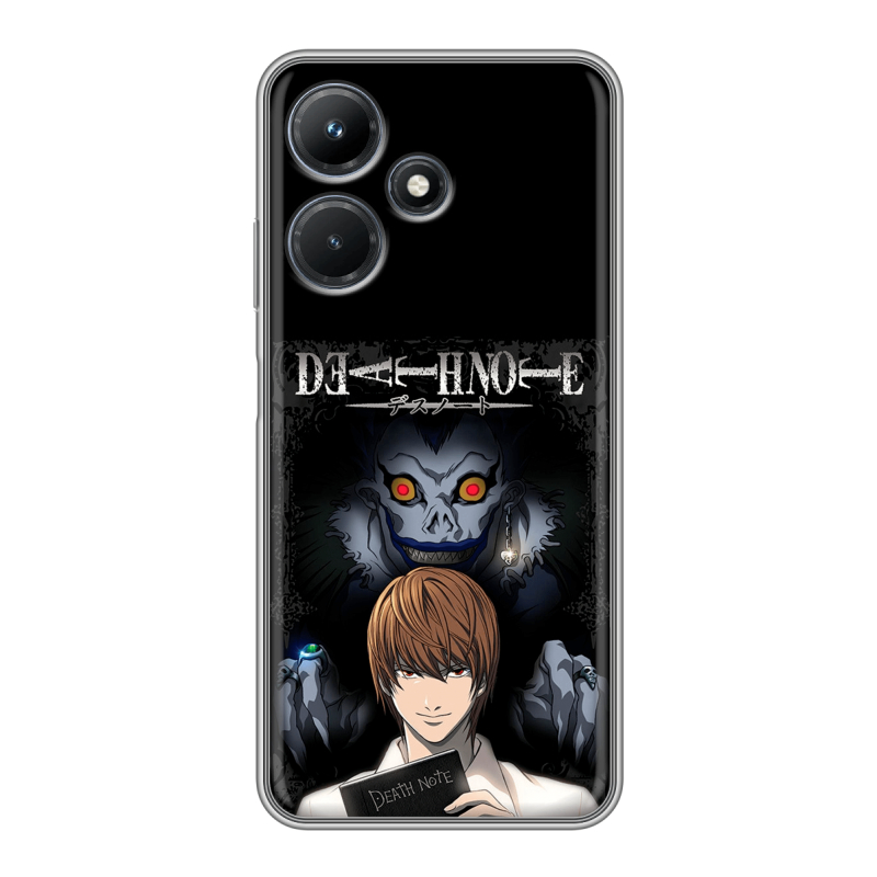Силиконовый противоударный чехол на Infinix Hot 30i с принтом Death note Тетрадь смерти Силиконовый противоударный чехол на Infinix Hot 30i с принтом Death note Тетрадь смерти