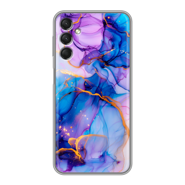 Силиконовый чехол на Samsung Galaxy A24 4G с принтом синий мрамор