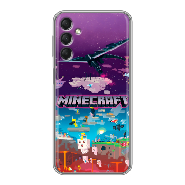 Силиконовый чехол на Samsung Galaxy A24 4G с принтом Майнкрафт Minecraft