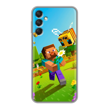 Силиконовый чехол на Samsung Galaxy A24 4G с принтом Майнкрафт Minecraft Силиконовый чехол на Samsung Galaxy A24 4G с принтом Майнкрафт Minecraft