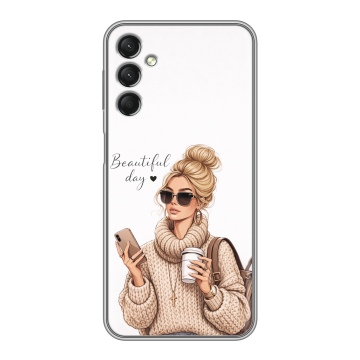 Силиконовый чехол на Samsung Galaxy A24 4G с принтом женский