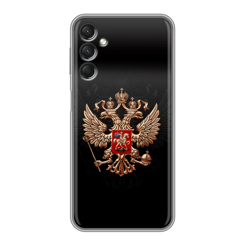 Силиконовый противоударный чехол на Samsung Galaxy A24 4G с принтом Герб России Силиконовый противоударный чехол на Samsung Galaxy A24 4G с принтом Герб России