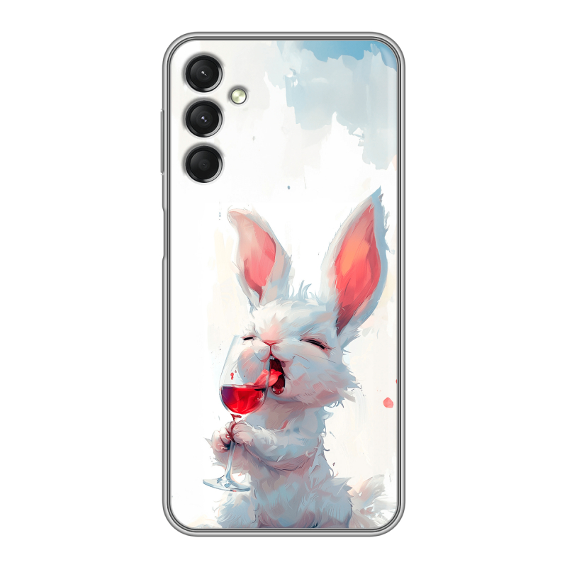 Силиконовый противоударный чехол на Samsung Galaxy A24 4G с принтом кролик зайчик Силиконовый противоударный чехол на Samsung Galaxy A24 4G с принтом кролик зайчик