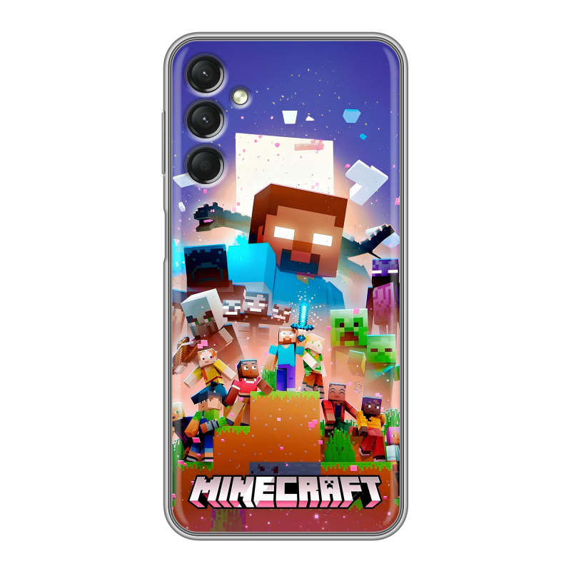 Силиконовый чехол на Samsung Galaxy A24 4G с принтом Майнкрафт Minecraft Силиконовый чехол на Samsung Galaxy A24 4G с принтом Майнкрафт Minecraft