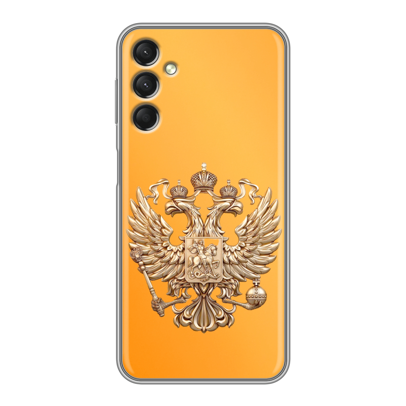 Силиконовый чехол на Samsung Galaxy A24 4G с принтом Герб Флаг России Силиконовый чехол на Samsung Galaxy A24 4G с принтом Герб Флаг России