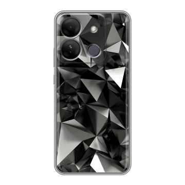 Силиконовый чехол на Infinix Smart 7 HD с принтом Черные кристаллы Силиконовый чехол на Infinix Smart 7 HD с принтом Черные кристаллы