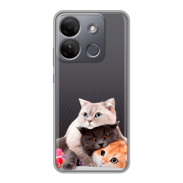 Силиконовый чехол на Infinix Smart 7 HD с принтом Кошки Силиконовый чехол на Infinix Smart 7 HD с принтом Кошки