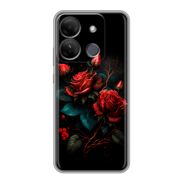 Силиконовый чехол на Infinix Smart 7 HD с принтом Розы красные Силиконовый чехол на Infinix Smart 7 HD с принтом Розы красные
