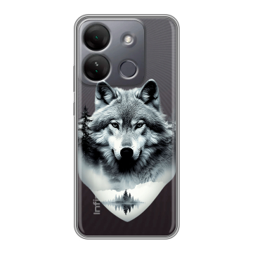 Силиконовый чехол на Infinix Smart 7 HD с принтом Волк в лесу