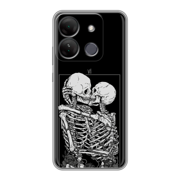Силиконовый чехол на Infinix Smart 7 HD с принтом Поцелуй скелетов Силиконовый чехол на Infinix Smart 7 HD с принтом Поцелуй скелетов