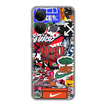 Силиконовый чехол на Infinix Smart 7 HD с принтом Найк Nike яркий