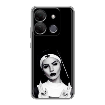 Силиконовый чехол на Infinix Smart 7 HD с принтом монашка