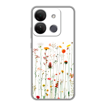 Силиконовый чехол на Infinix Smart 7 HD с принтом цветы