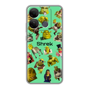 Силиконовый чехол на Infinix Smart 7 HD с принтом Шрек Shrek