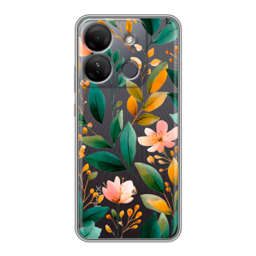 Силиконовый чехол на Infinix Smart 7 HD с принтом Цветы паттерн