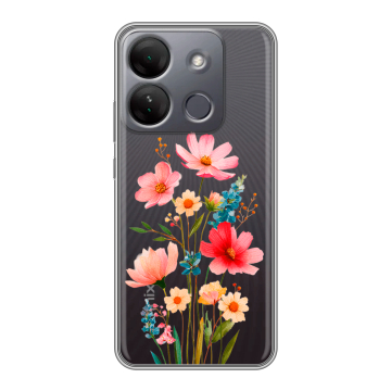 Силиконовый чехол на Infinix Smart 7 HD с принтом Цветы