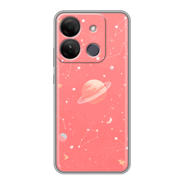 Силиконовый чехол на Infinix Smart 7 HD с принтом Розовый космос
