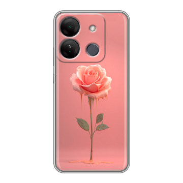 Силиконовый чехол на Infinix Smart 7 HD с принтом Розовая роза