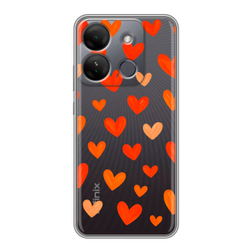 Силиконовый чехол на Infinix Smart 7 HD с принтом Сердечки