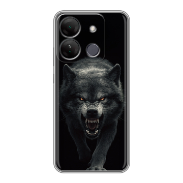 Силиконовый чехол на Infinix Smart 7 HD с принтом Волк Силиконовый чехол на Infinix Smart 7 HD с принтом Волк